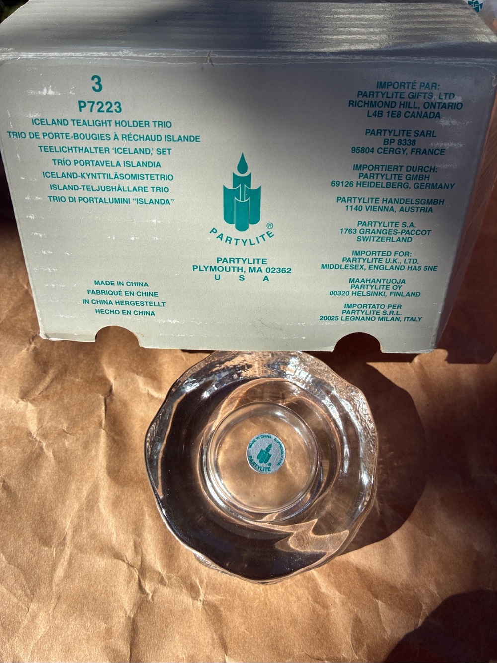 PartyLite Clear Glass Scalloped Tealight Holder